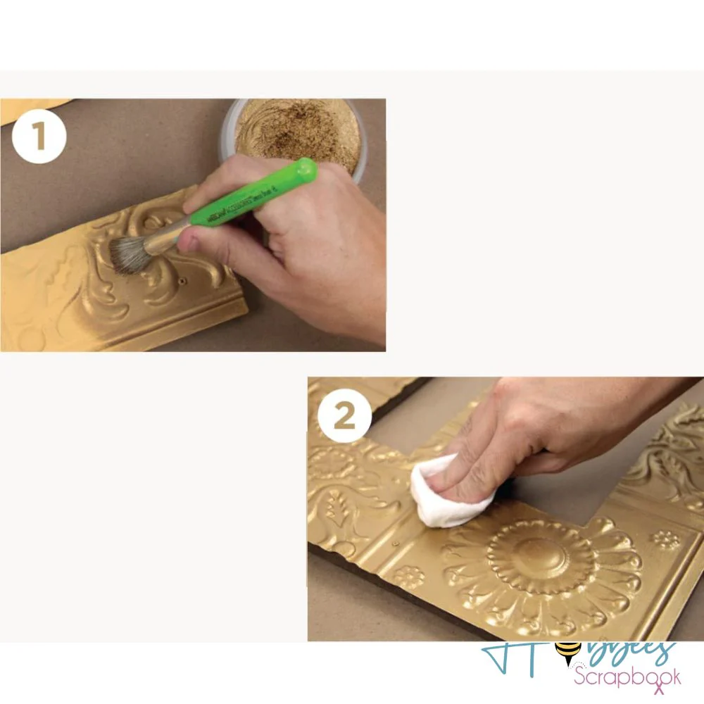 Metallic Lustre Wax Finish Gold Rush / Cera con Brillo Metálico Oro - Imagen 3