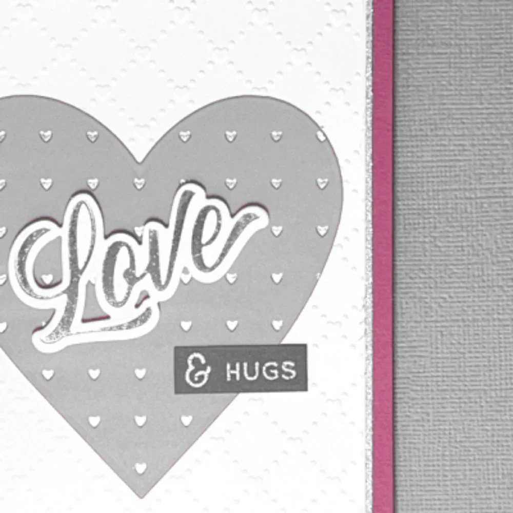 Foil Heart Cardstock / 10 Hojas de Cartulina color Gris de Corazones de Foil Plata - Imagen 4
