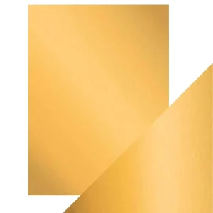Satin Honey Gold / 5 Hojas Cartulina Satinada Oro Miel