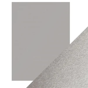 Pearlescent Cardstock Pearl Luna Silver / 5 Hojas de Cartulina Aperlada Plata