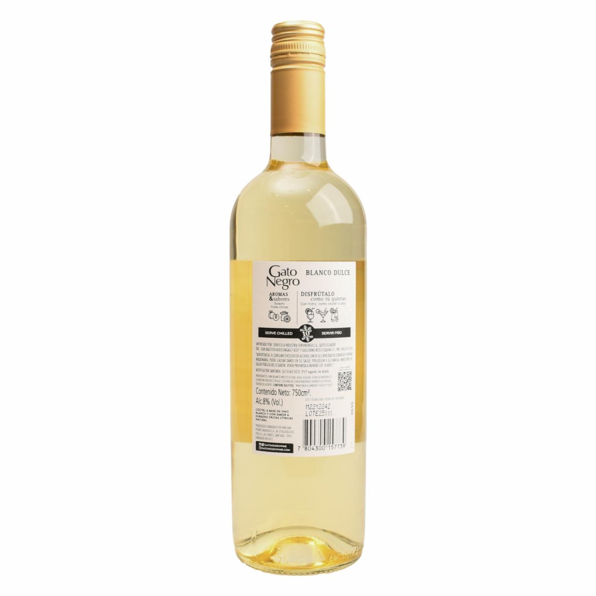 Vino Blanco Dulce GATO NEGRO 750 Ml - Imagen 3