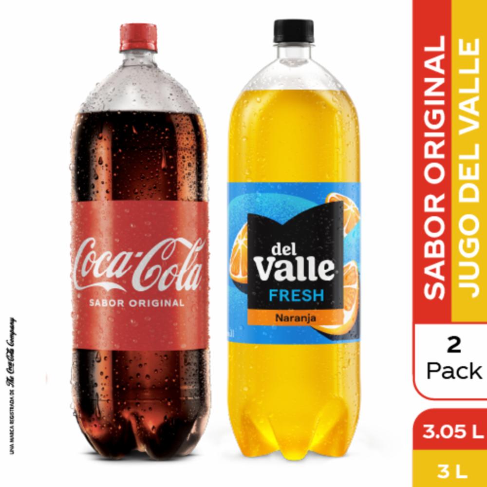 Bebida Gaseosa Coca-Cola+ Jugo Del Valle 2 Pack FANTA 3 050 Ml + 3000 Ml