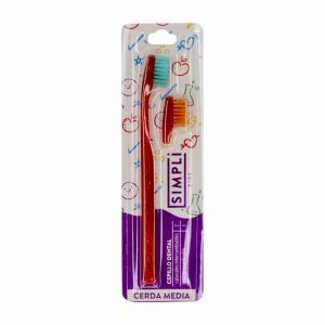 Cepillo Dental Infantil Cerdas Medianas Cabeza Intercambiable + 1 Cabeza De Repuesto SIMPLI 1 Pack