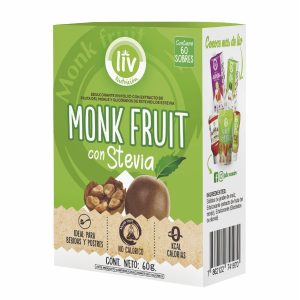 Monkfruit Con Stevia Endulzante No Calórico LIV 60 Sobres X 1G