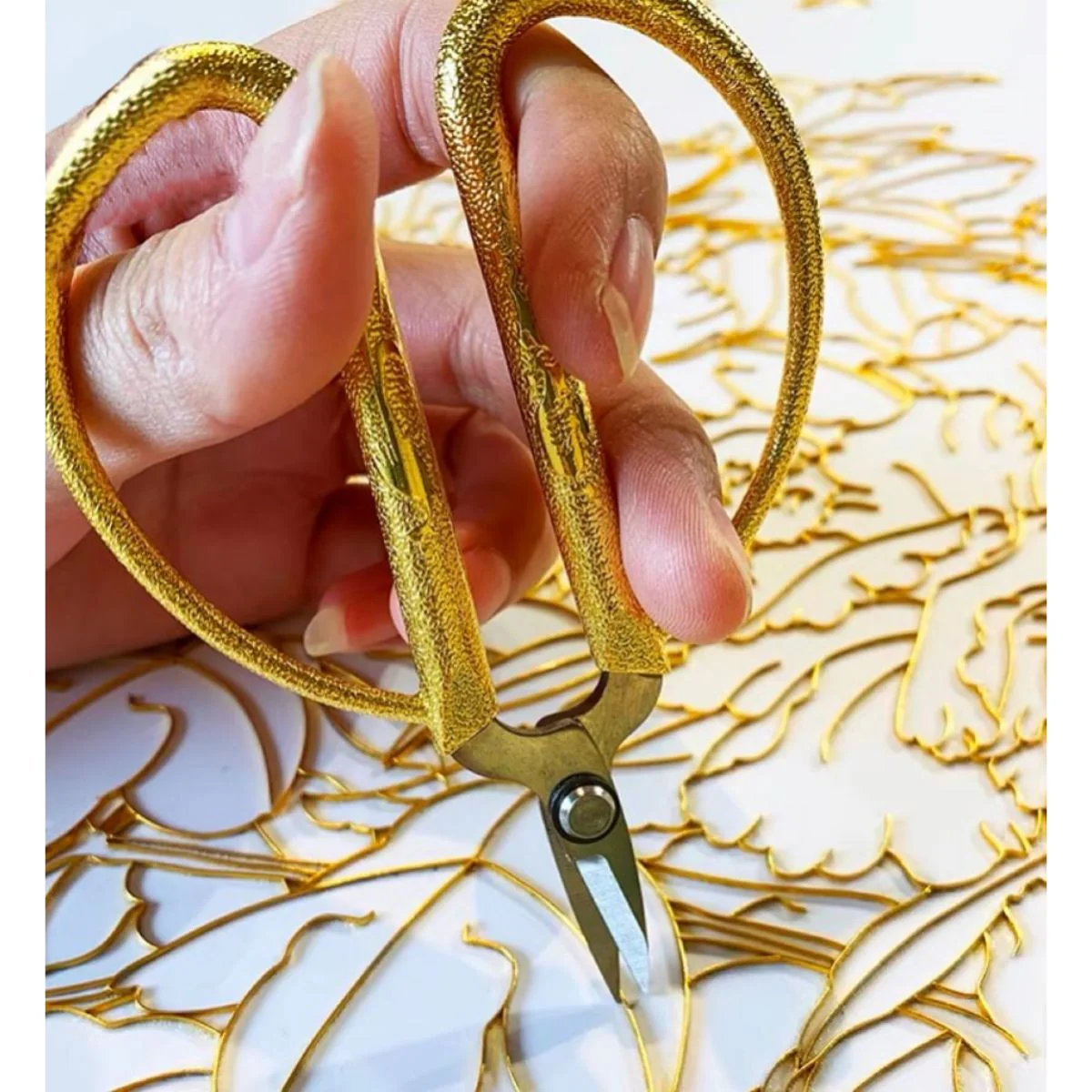 Alambre Plano para Pintura Cloisonné Dorado - Imagen 2