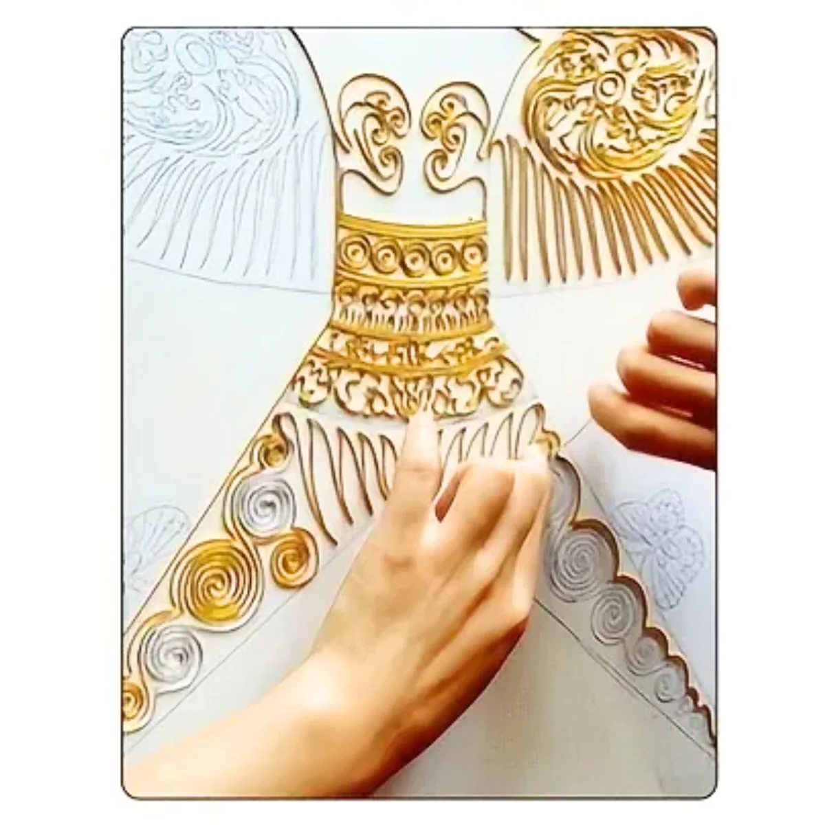 Alambre Plano para Pintura Cloisonné Dorado - Imagen 7