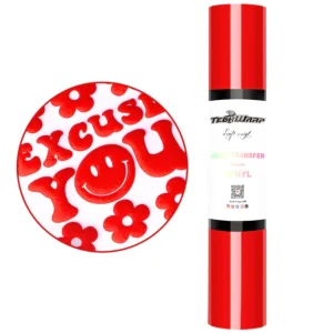 Red Puff Heat Transfer Vinyl / Vinil Termoadhesivo 3D Rojo
