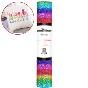 Metallic Chrome Heat Transfer Vinyl Sparkle Rainbow / Vinil Metálico Termoadhesivo Arcoiris Brillitos