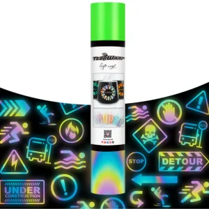 Rainbow Lime Reflective Adhesive Vinyl / Vinil Adhesivo Reflectivo Verde