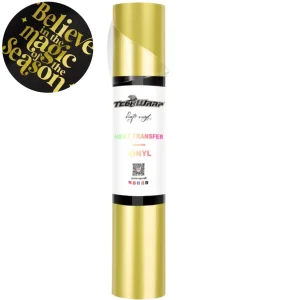 Dull Gold Metallic Pearlescent HTV / Vinil Termoadhesivo Perlado Metálico Oro Opaco