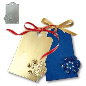Suaje de Etiqueta Rectangular con Copo de Nieve Pop-up