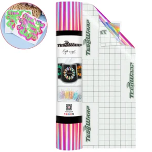 Rose Gold BF Holographic Rainbow Adhesive Vinyl / Vinil Adhesivo Holográfico Sin Burbujas Oro Rosa