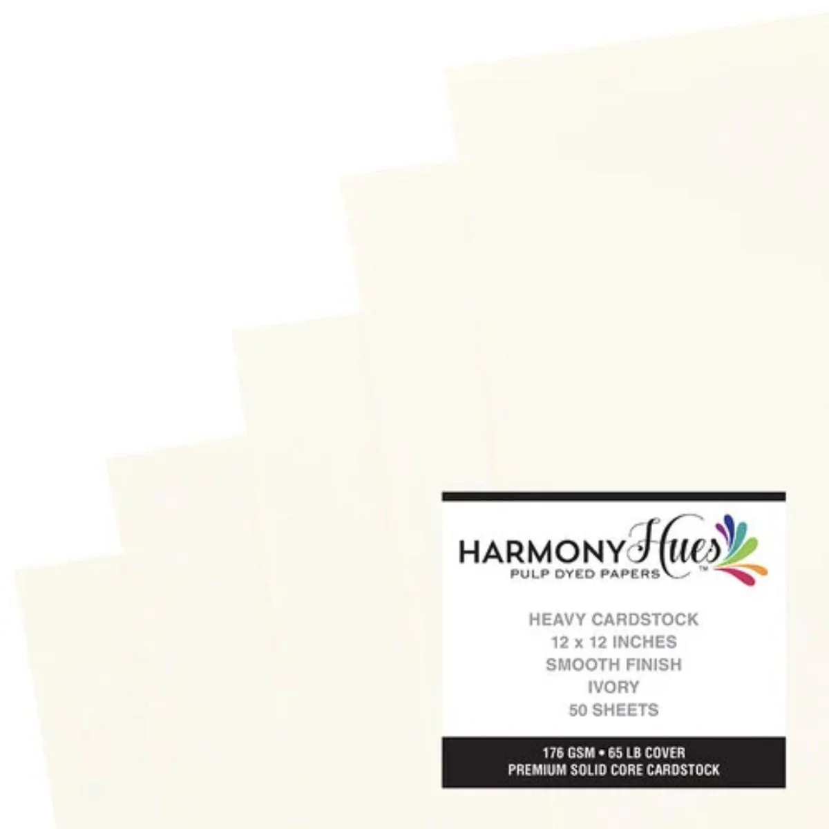 Ivory Cardstock 12" 176gm / 50 Hojas Cartulina Premium Marfil - Imagen 2