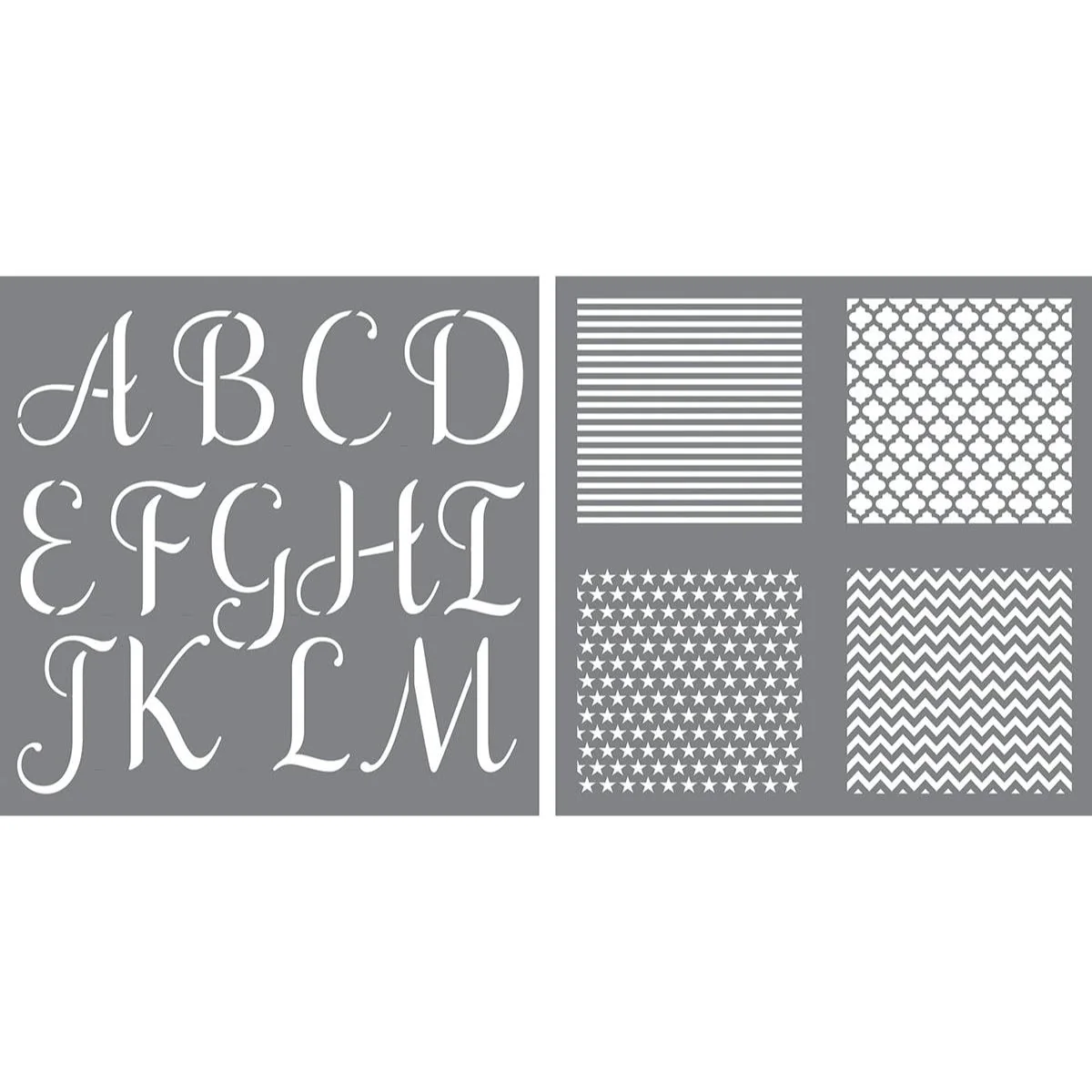 Stencil Alphabet Calligraphy / 7 Esténciles Alfabeto Caligrafía y Texturas - Imagen 2
