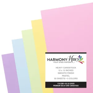Pastel Cardstock 12"  / 50 Hojas Cartulina Premium Colores Pastel 30.5 cm