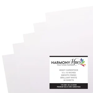 Brilliant White Cardstock 12"  / 50 Hojas Cartulina Blanca Premium 30.5 cm