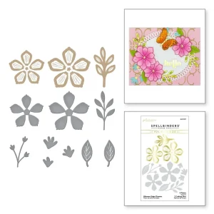 Glimmer Edge Flowers Hot Foil Plate & Die Set / Suaje Y Placas Flores Bordes Brillantes
