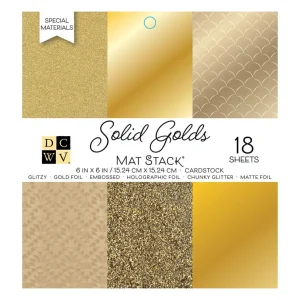 Solid Golds Cardstock Stack / Paquete Cartulina Acabado Oro 6 x 6"