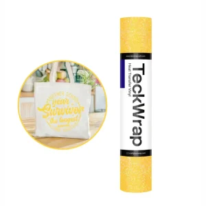 Fancy Glitter Neon Yellow HT Vinyl / Vinil Termoadhesivo Amarillo Neón
