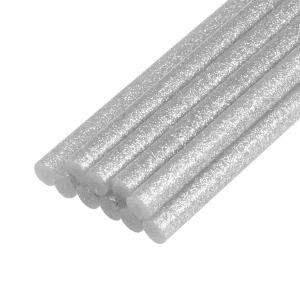 Barras Mini de Silicón con Brillitos Plata