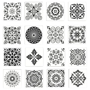 16 Estenciles de Mandalas de 15cm