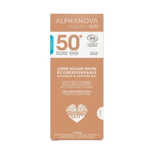 Protector Solar Mineral SPF 50+ con COLOR 50 gr. Alphanova Sun