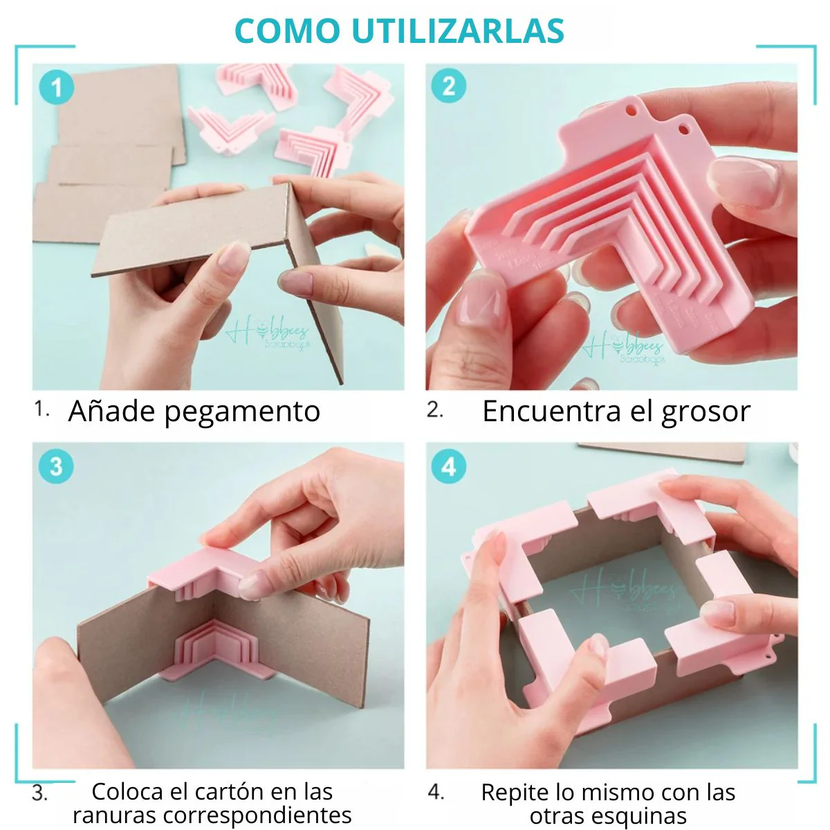 Guias para Esquinas para Cartonaje Rosas - Imagen 4