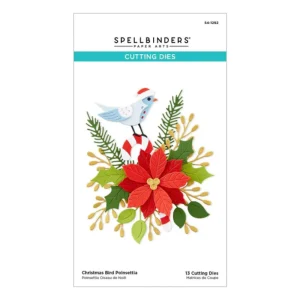 Christmas Bird Poinsettia Etched Dies / Suaje de Flor de Pascua y Ave