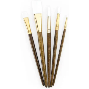 White Taklon Value Pack Brush Set / Juego de Brochas Cerdas Blancas
