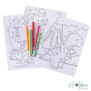 Color Your Own Puzzles Dinosaurs / Colorea tu propio Rompecabezas Dinosaurios