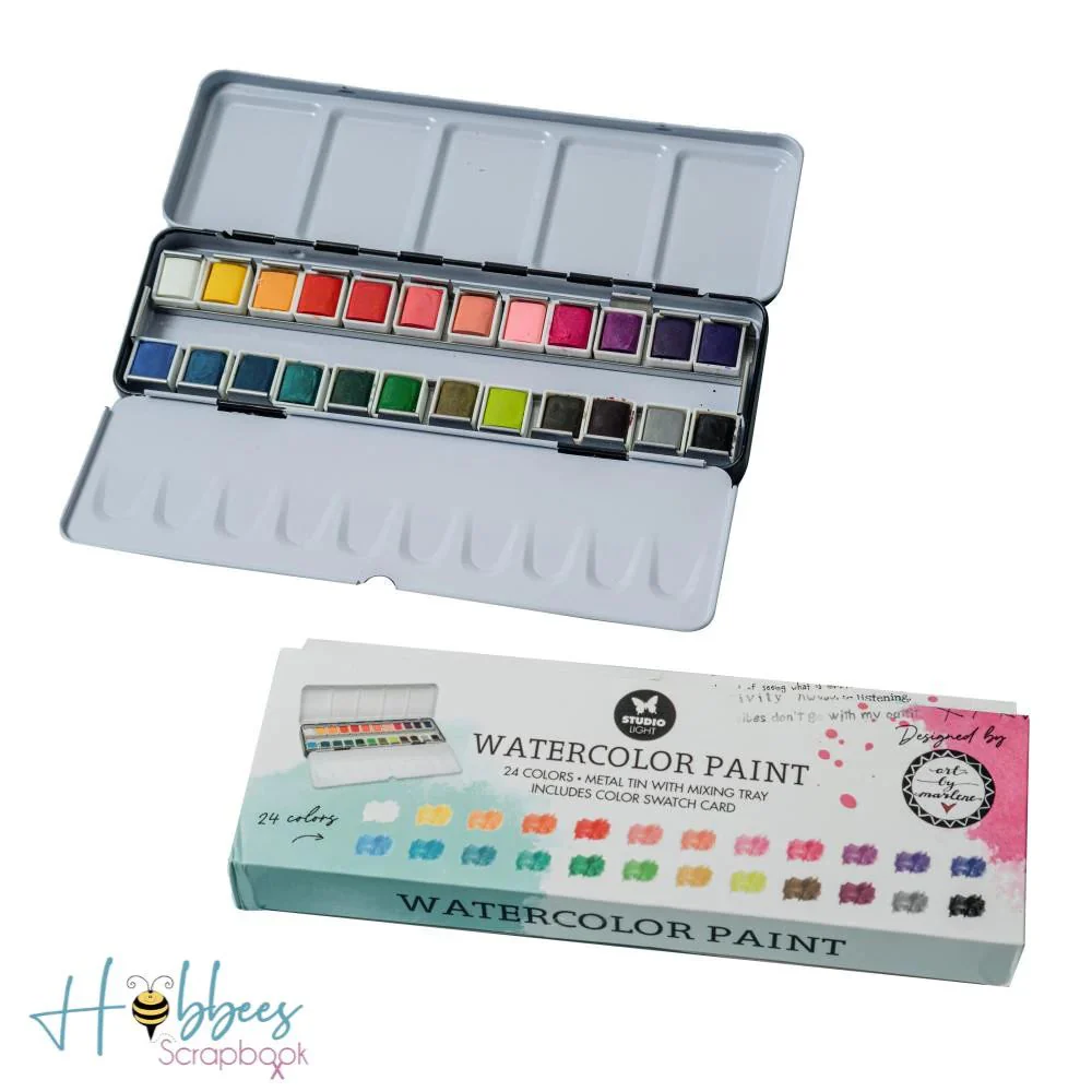 24 Watercolor Paint / 24 Acuarelas Art By Marlene