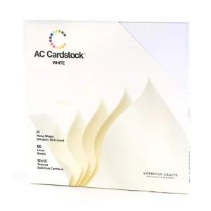White Cardstock 12" / 60 Hojas de Cartulina Blanca Texturizada